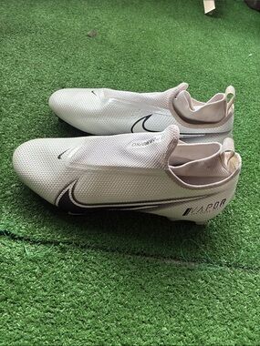 Nike Vapor Laceless Soccer Cleats - White with Black Accents